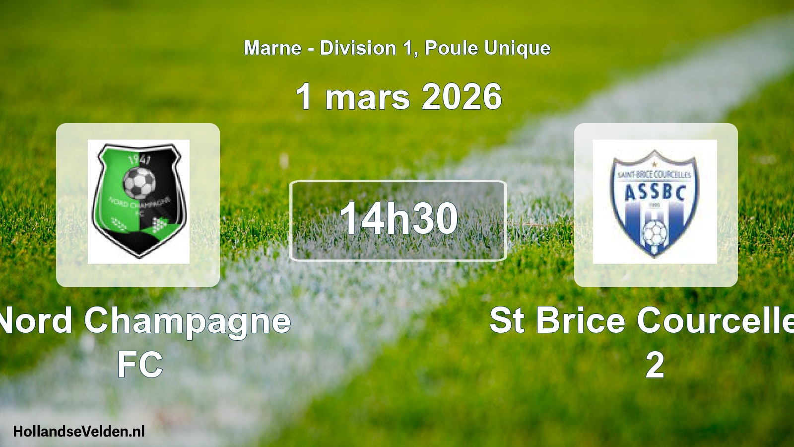 Geplande wedstrijd: Nord Champagne FC - St Brice Courcelles 2 (1 maart 2026)