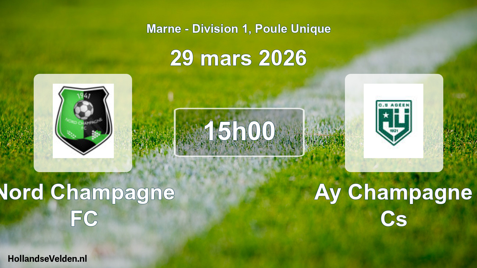 Match programmé: Nord Champagne FC - Ay Champagne Cs (29 mars 2026)