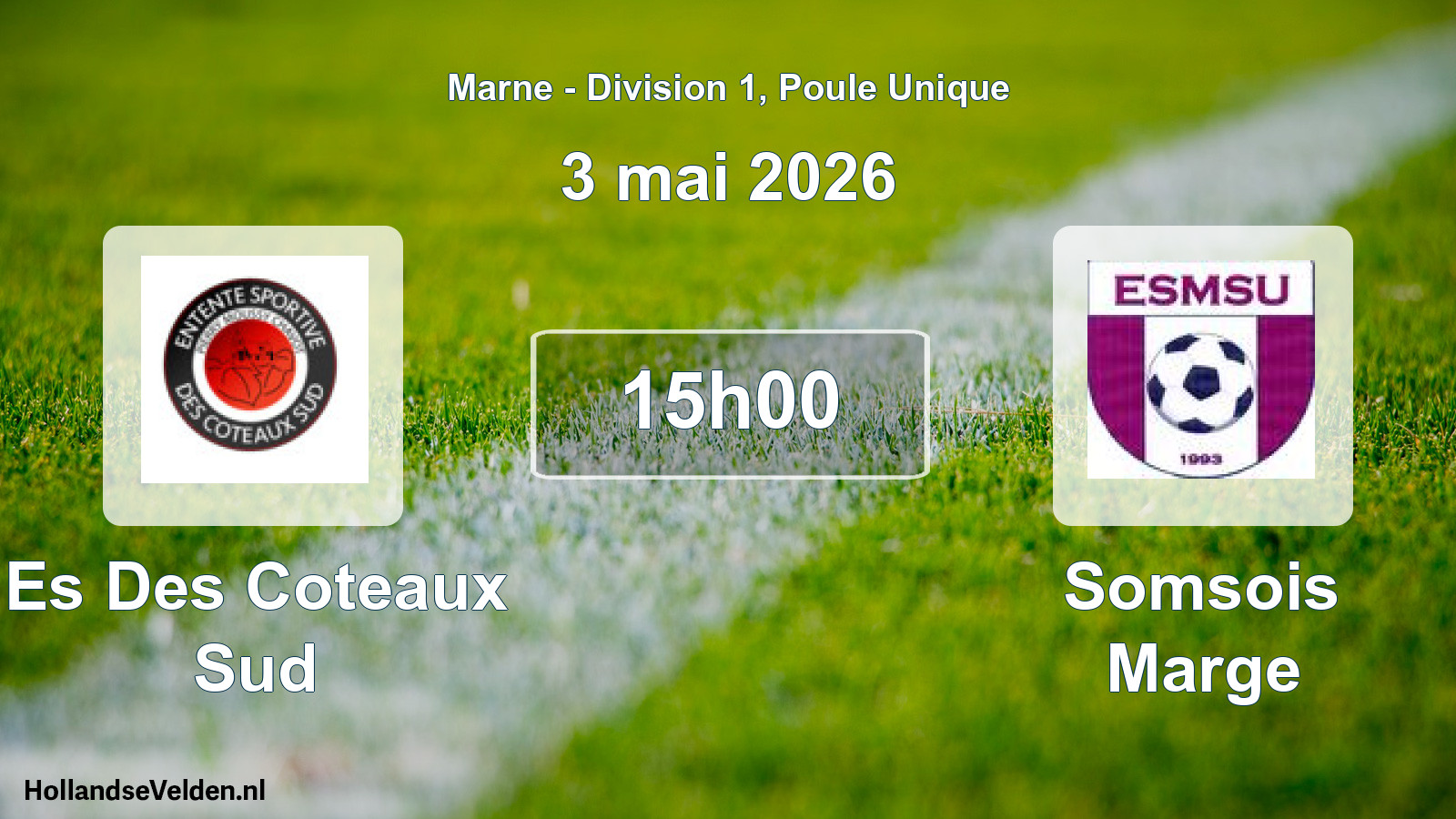 Scheduled Match: Es Des Coteaux Sud - Somsois Marge (3 May 2026)