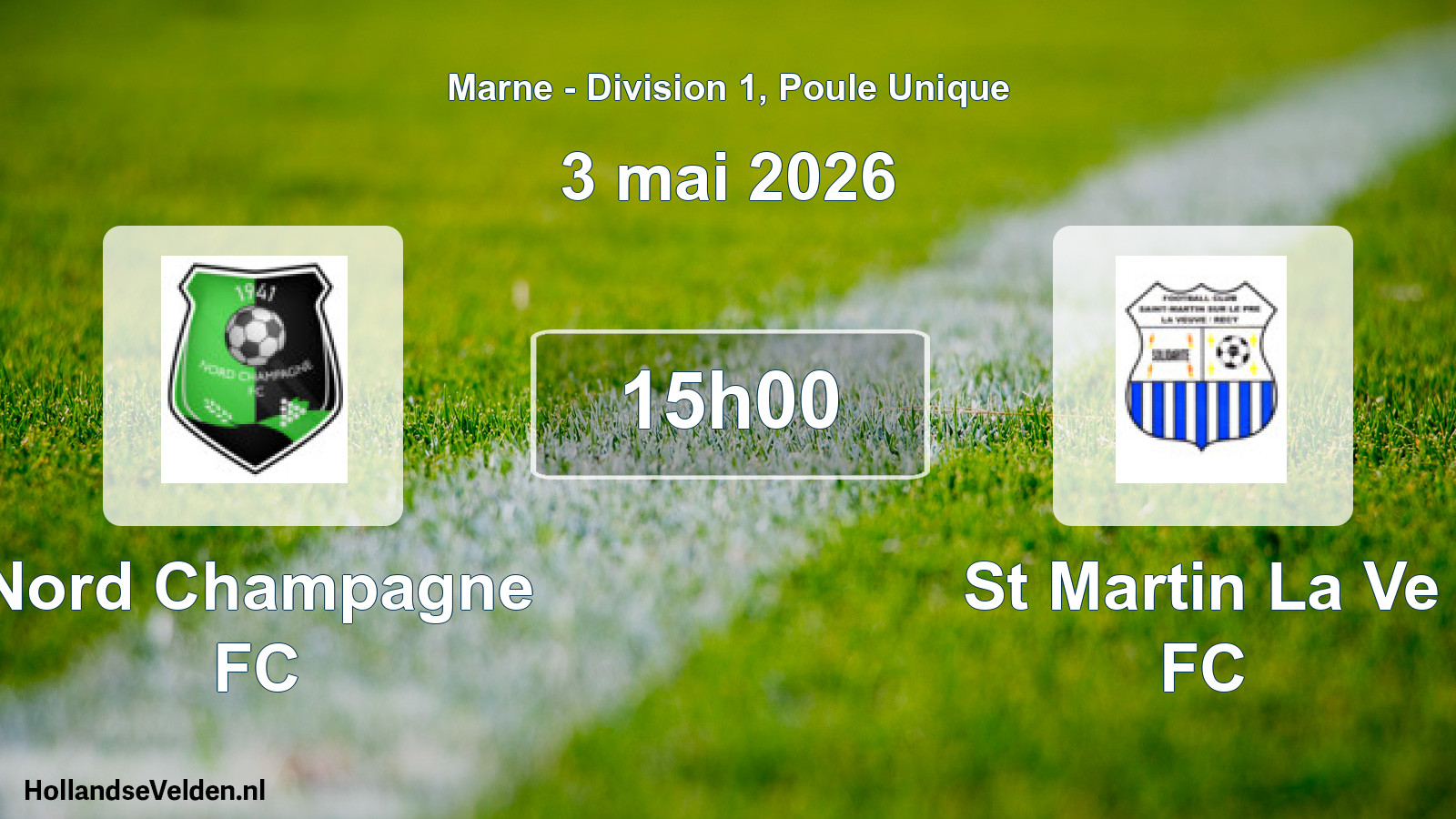 Scheduled Match: Nord Champagne FC - St Martin La Ve FC (3 May 2026)