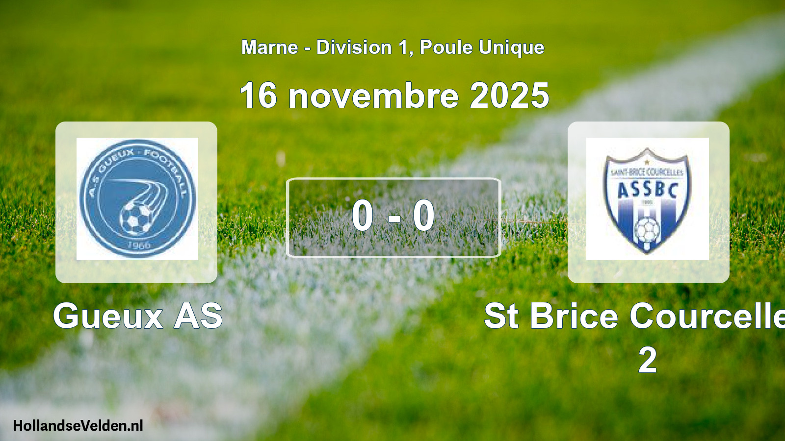 Match joué: Gueux AS - St Brice Courcelles 2 0 - 0 (16 novembre 2025)