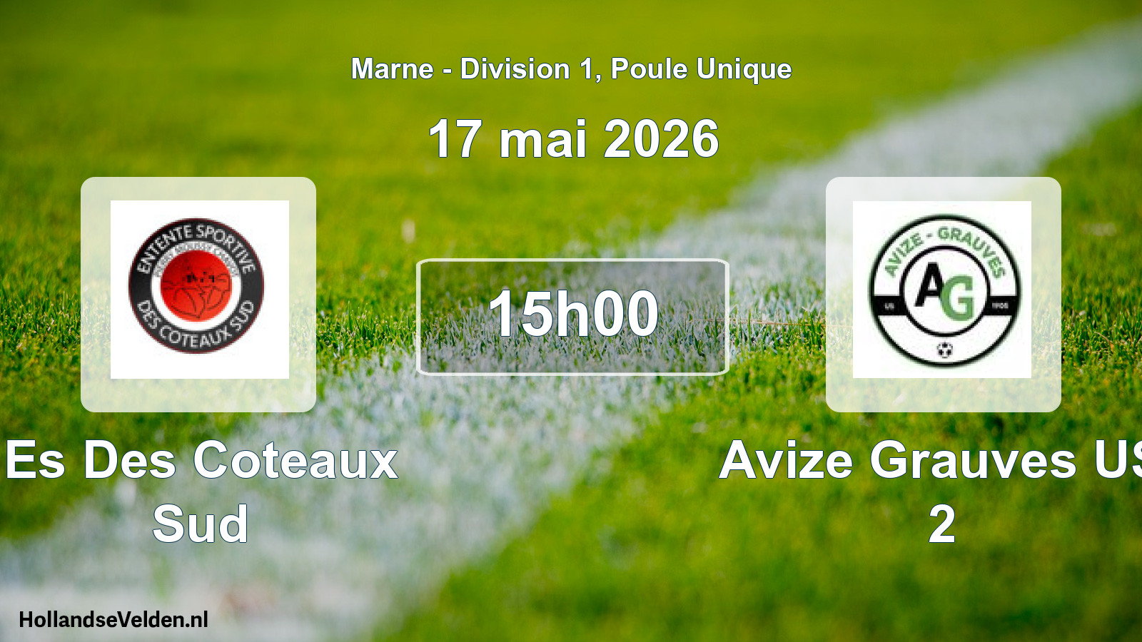 Match programmé: Es Des Coteaux Sud - Avize Grauves US 2 (17 mai 2026)