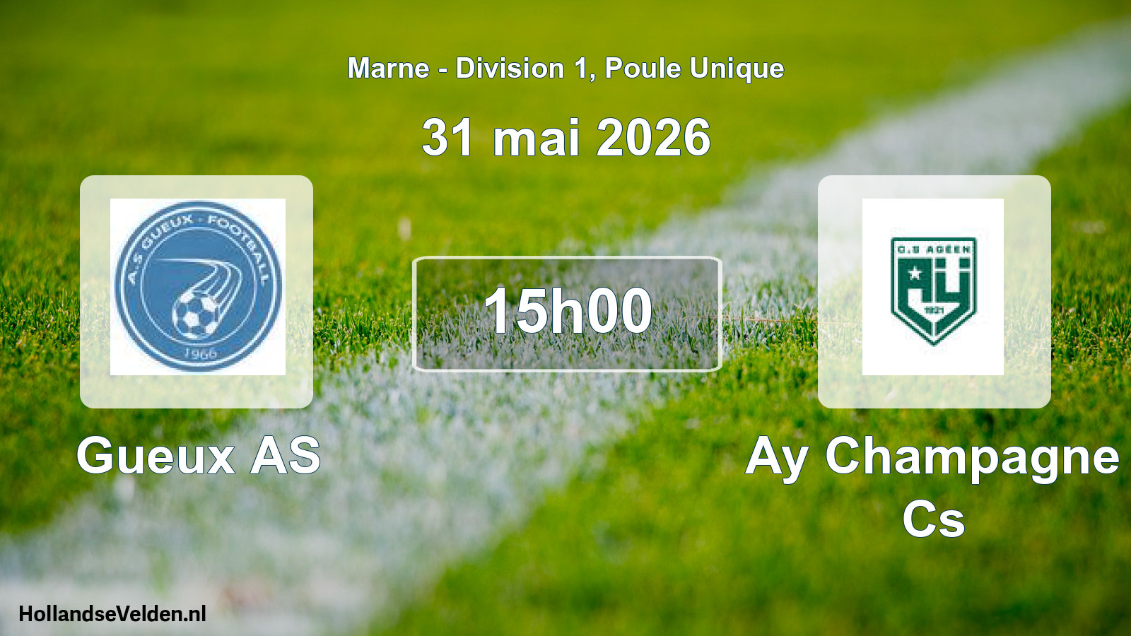 Match programmé: Gueux AS - Ay Champagne Cs (31 mai 2026)