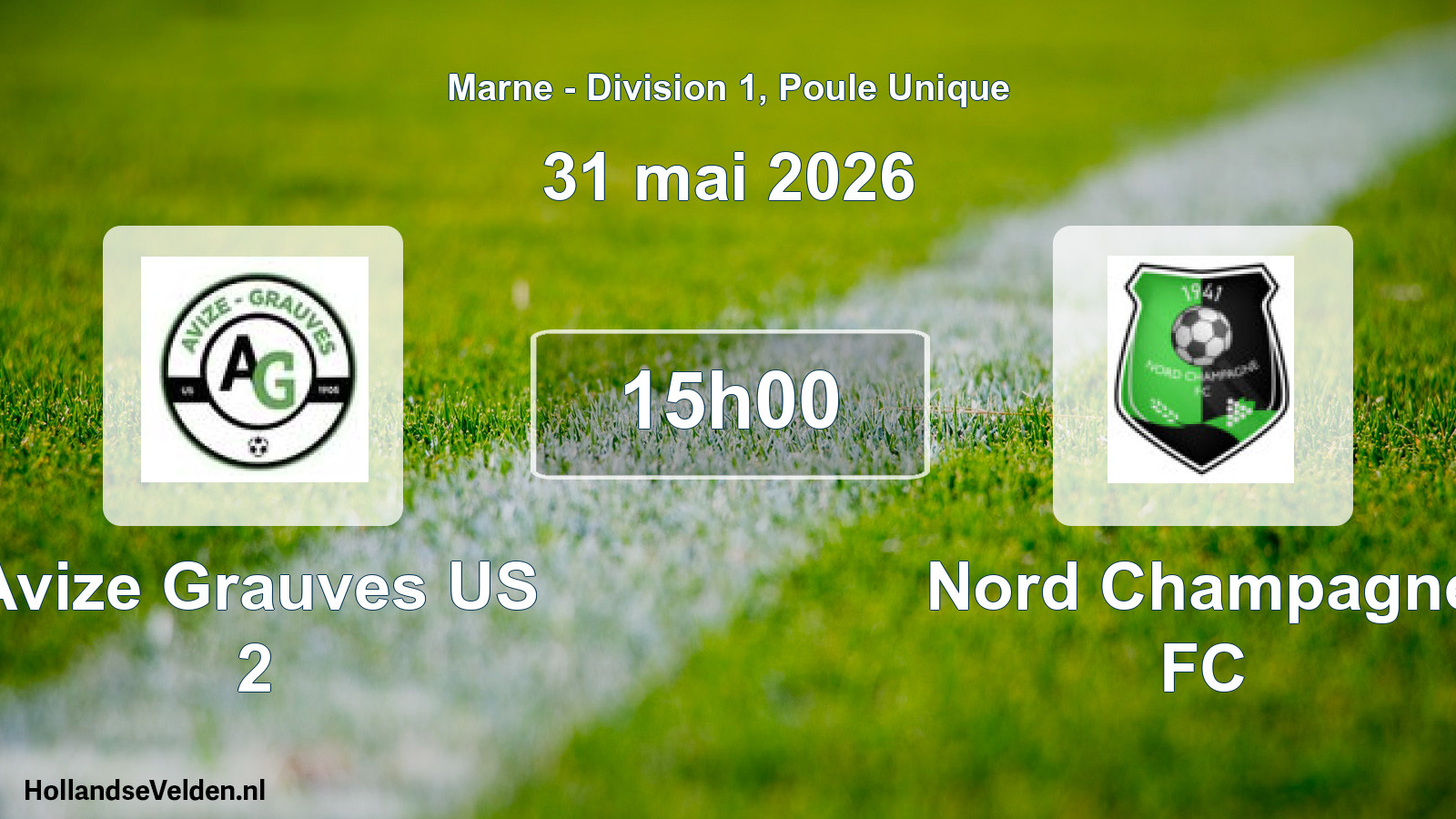 Geplande wedstrijd: Avize Grauves US 2 - Nord Champagne FC (31 mei 2026)