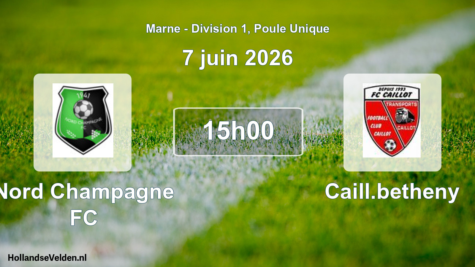 Match programmé: Nord Champagne FC - Caill.betheny (7 juin 2026)