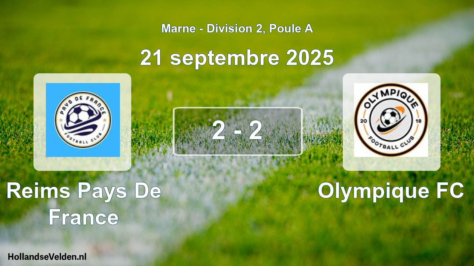 Match joué: Reims Pays De France - Olympique FC 2 - 2 (21 septembre 2025)