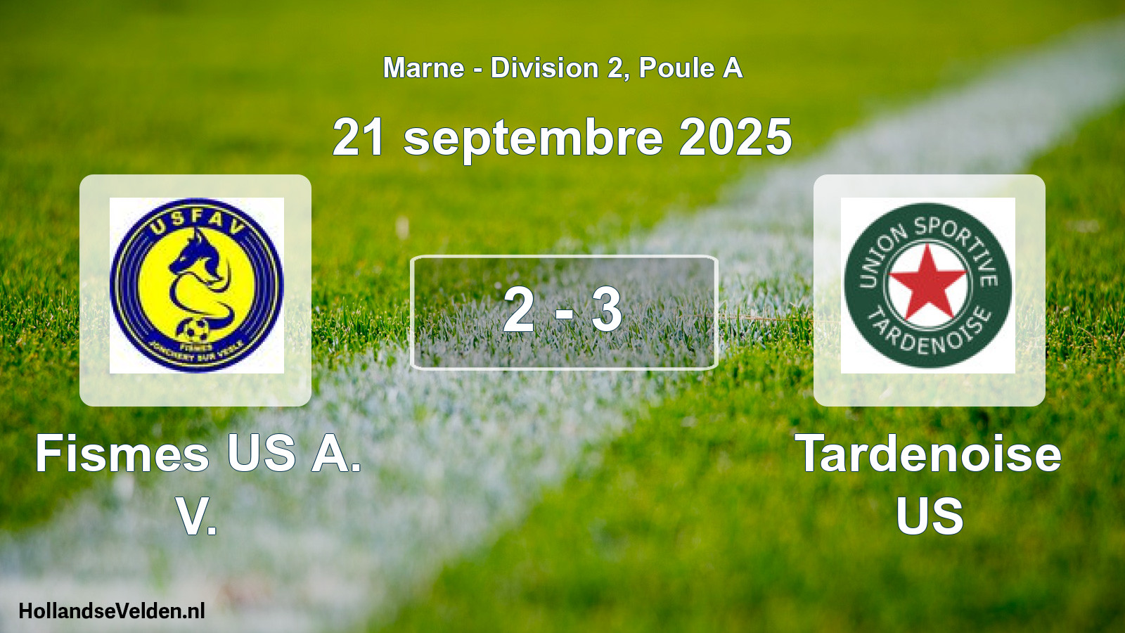 Total number of matches played: Fismes US A. V. - Tardenoise US 2 - 3 (21 September 2025)