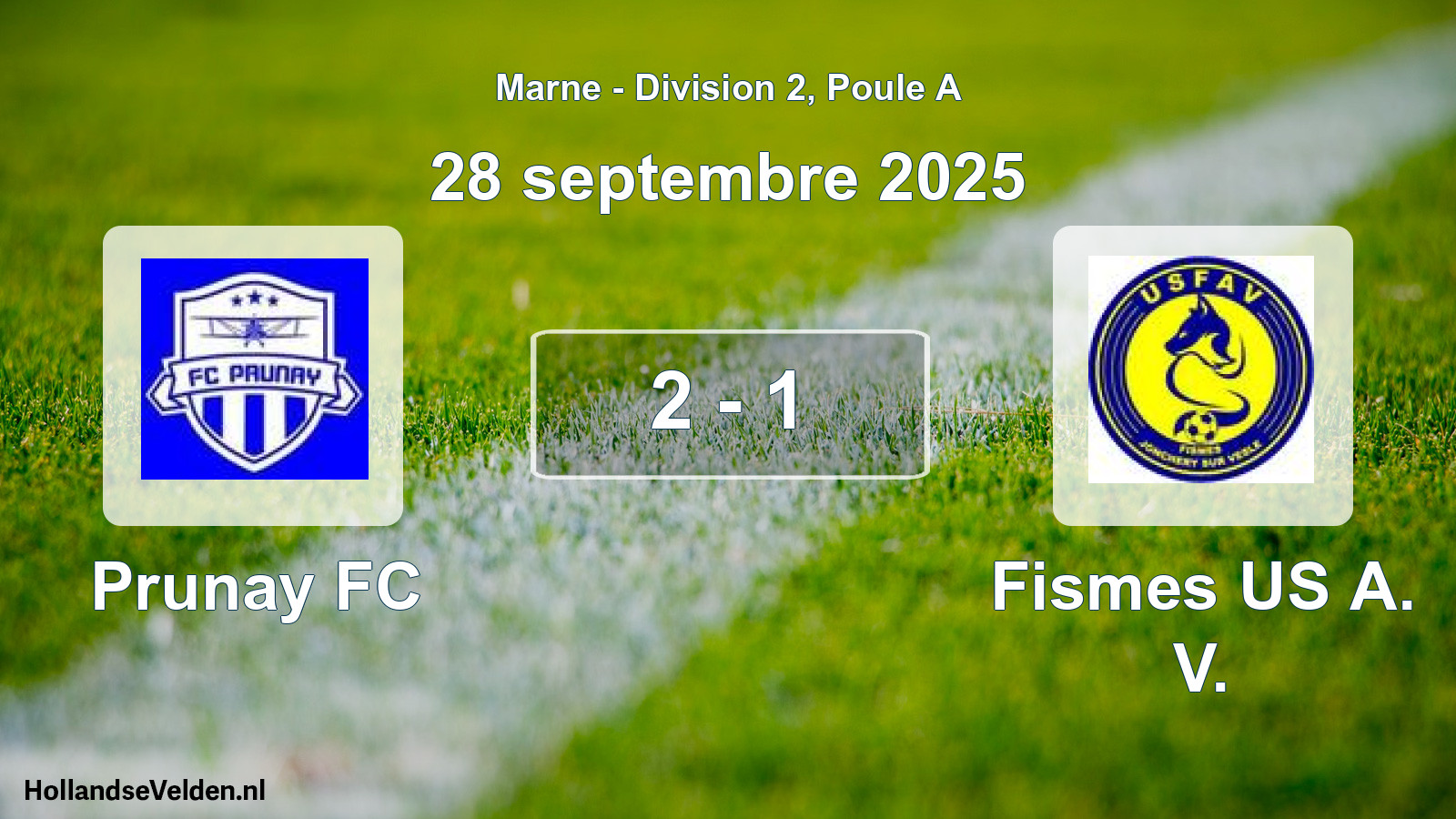 Match joué: Prunay FC - Fismes US A. V. 2 - 1 (28 septembre 2025)