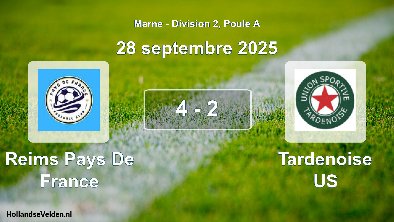 Match joué: Reims Pays De France - Tardenoise US 4 - 2 (28 septembre 2025)