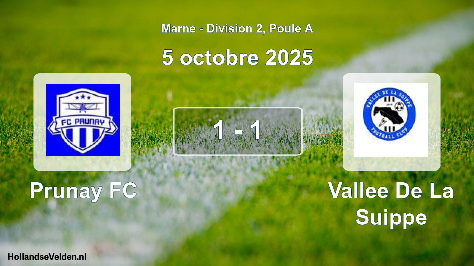 Match joué: Prunay FC - Vallee De La Suippe 1 - 1 (5 octobre 2025)
