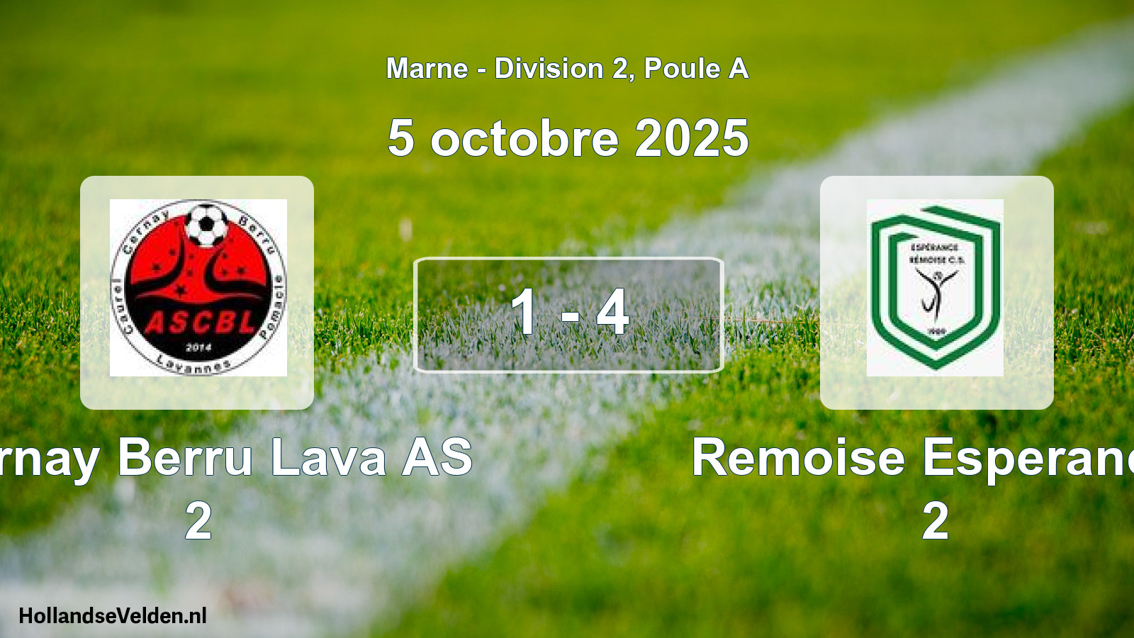 Match joué: Cernay Berru Lava AS 2 - Remoise Esperance 2 1 - 4 (5 octobre 2025)