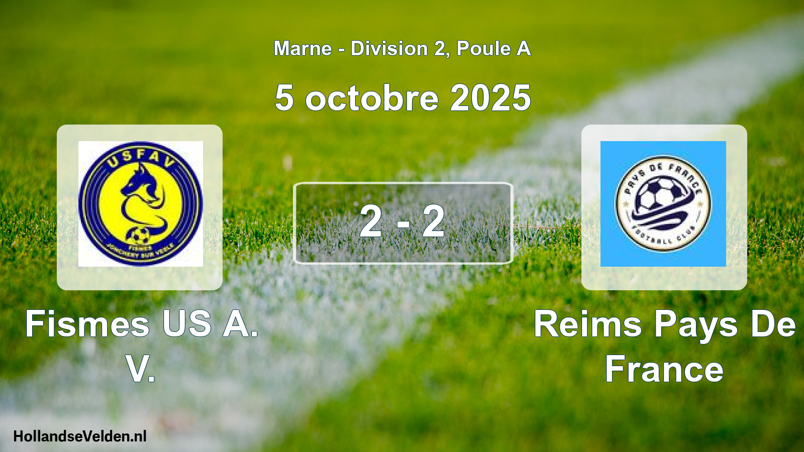 Gespeelde wedstrijd: Fismes US A. V. - Reims Pays De France 2 - 2 (5 oktober 2025)