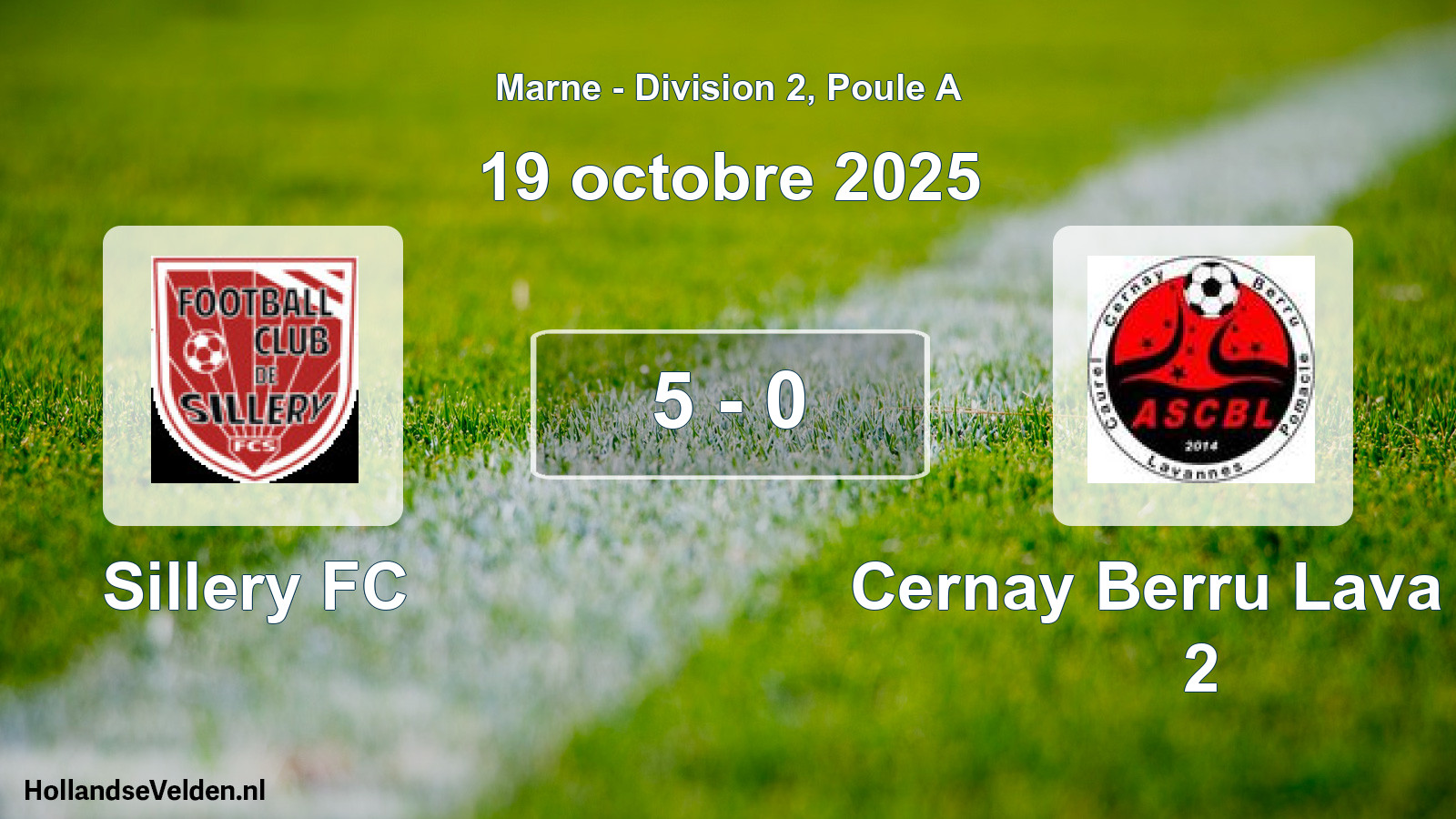 Match joué: Sillery FC - Cernay Berru Lava AS 2 5 - 0 (19 octobre 2025)