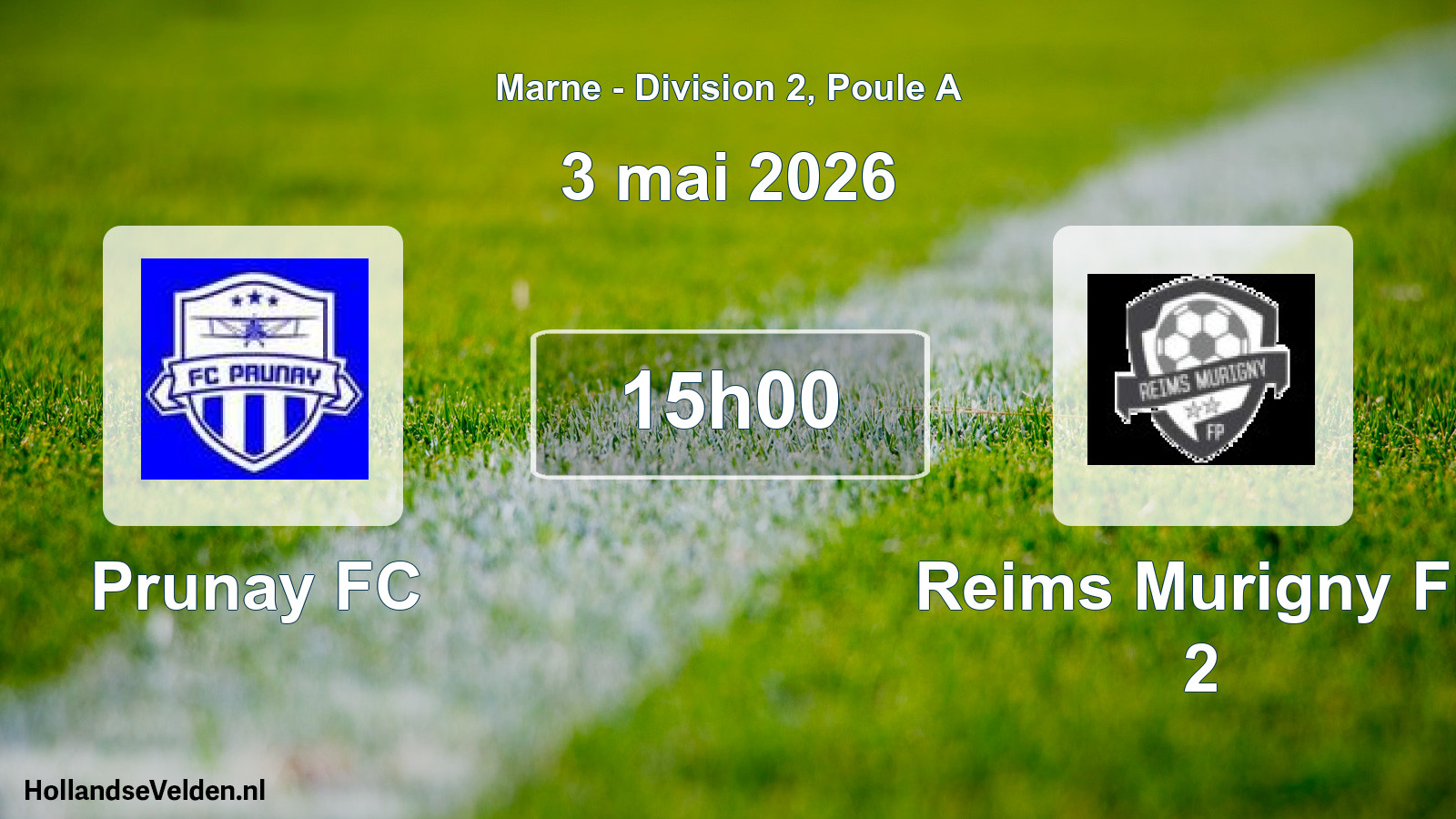 Match programmé: Prunay FC - Reims Murigny Fp 2 (3 mai 2026)