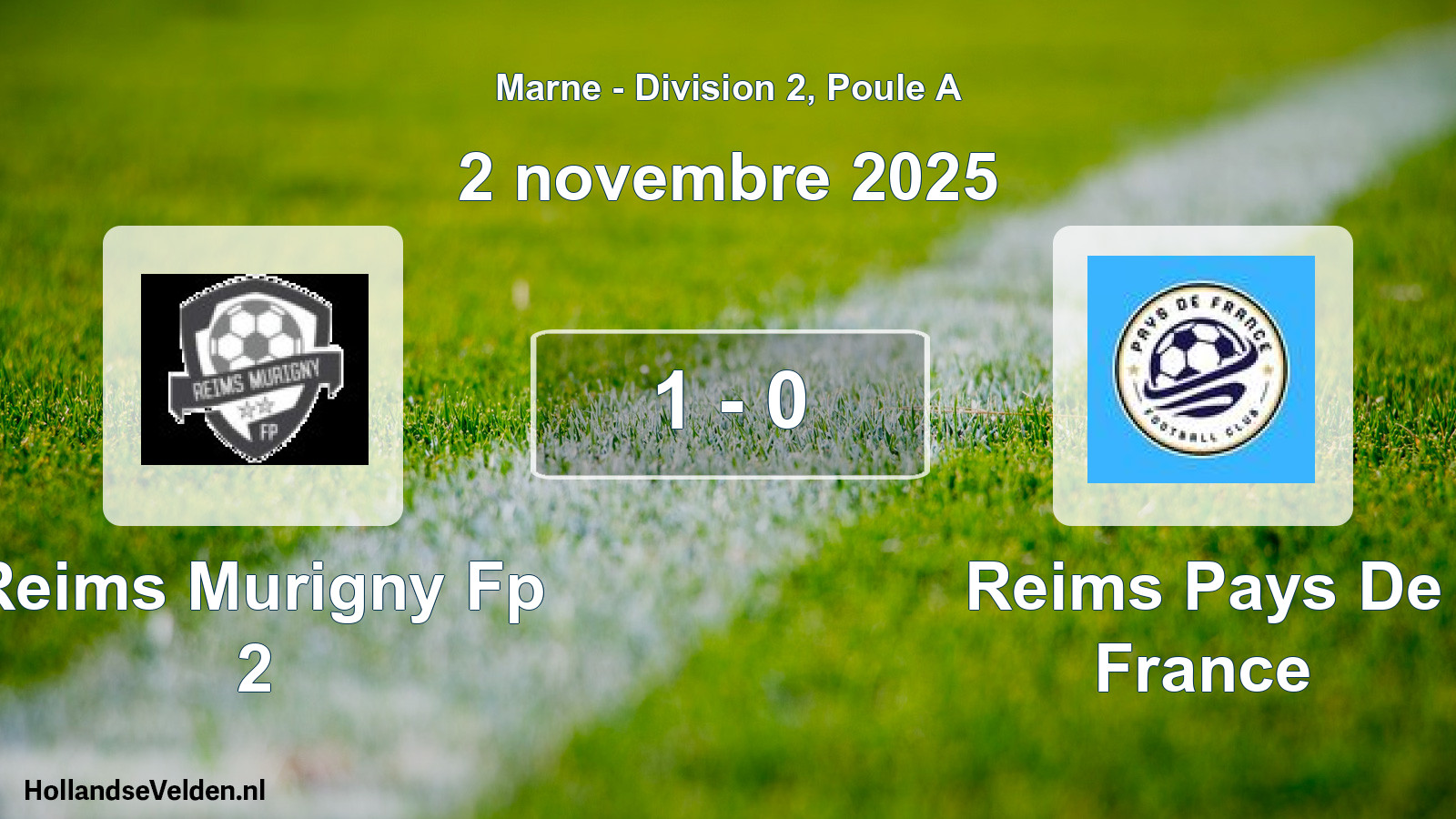 Gespeelde wedstrijd: Reims Murigny Fp 2 - Reims Pays De France 1 - 0 (2 november 2025)