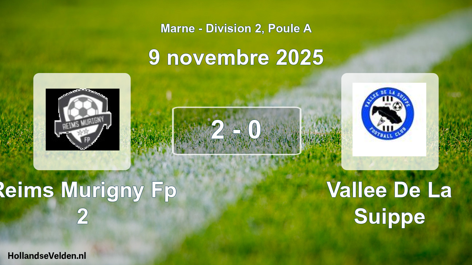 Match joué: Reims Murigny Fp 2 - Vallee De La Suippe 2 - 0 (9 novembre 2025)