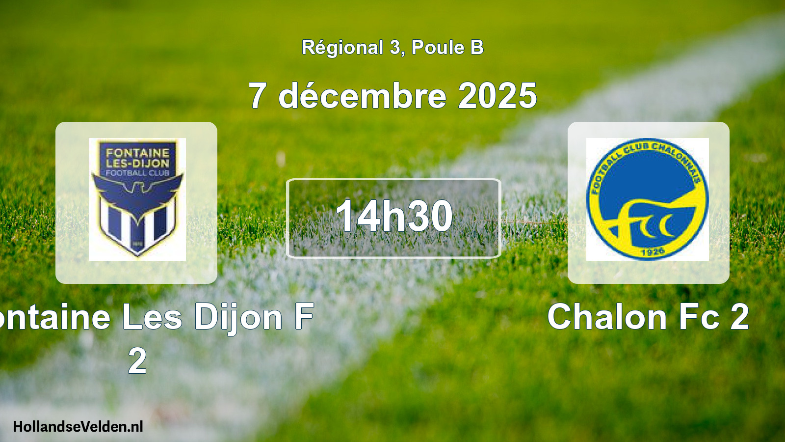 Geplande wedstrijd: Fontaine Les Dijon F 2 - Chalon Fc 2 (7 décembre 2025)