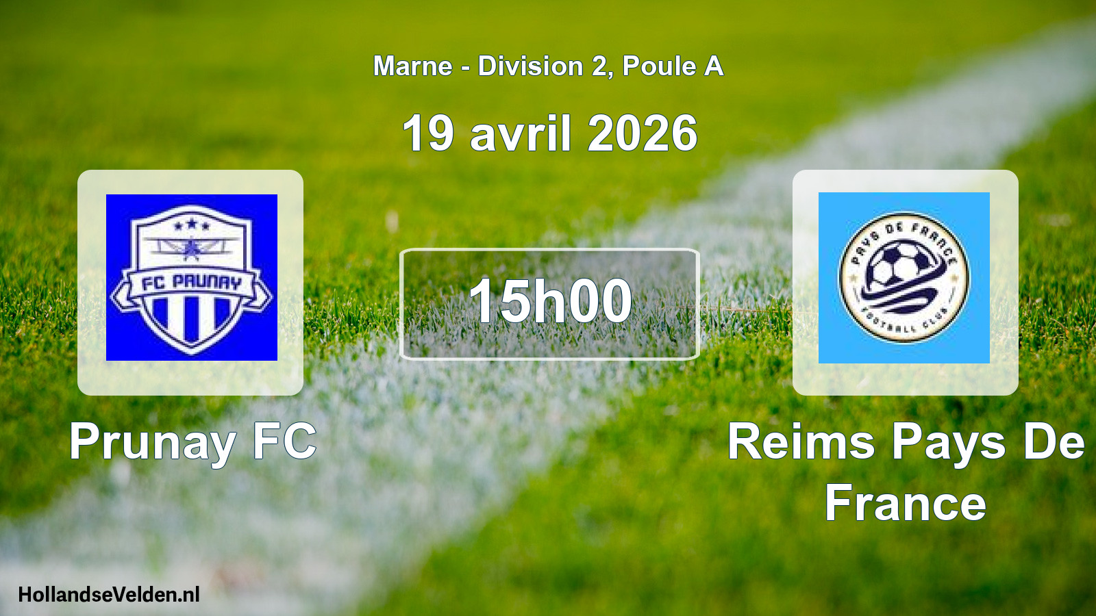 Match programmé: Prunay FC - Reims Pays De France (19 avril 2026)
