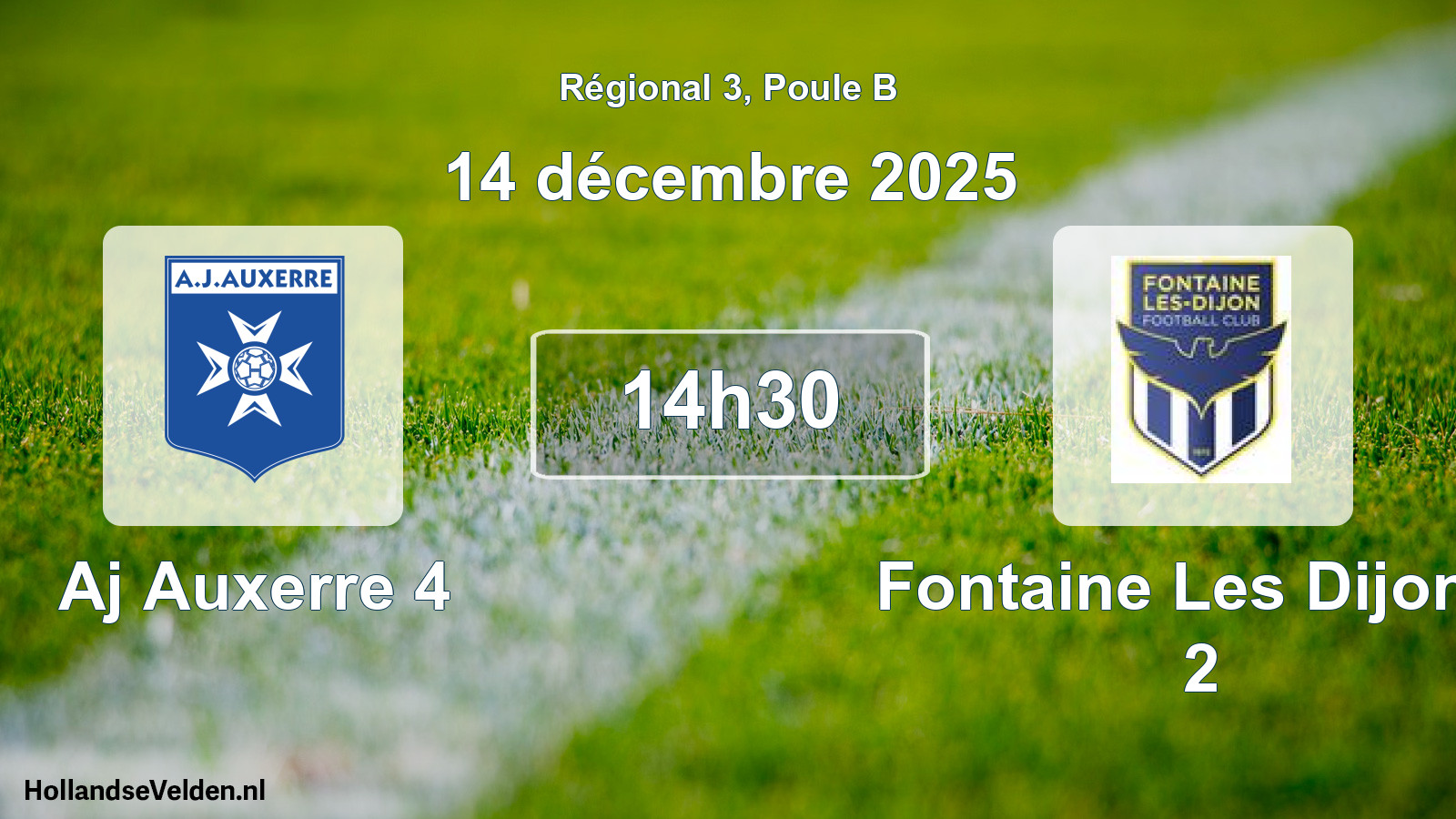 Geplande wedstrijd: Aj Auxerre 4 - Fontaine Les Dijon F 2 (14 december 2025)