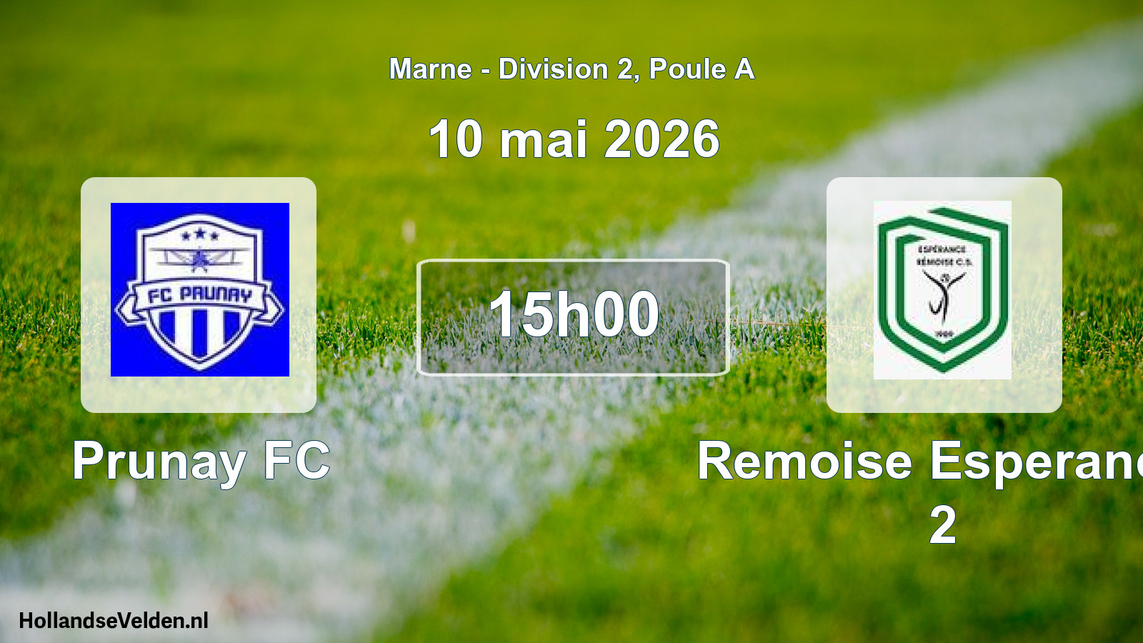 Match programmé: Prunay FC - Remoise Esperance 2 (10 mai 2026)