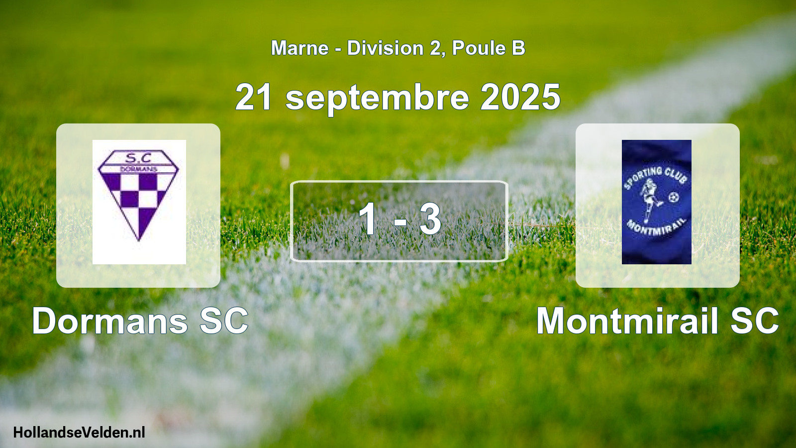 Gespeelde wedstrijd: Dormans SC - Montmirail SC 1 - 3 (21 september 2025)