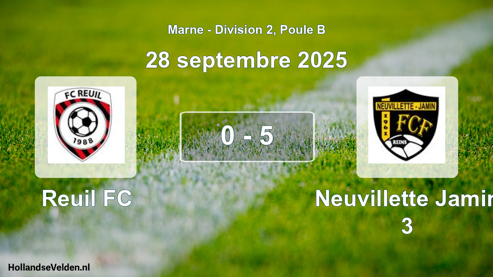 Match joué: Reuil FC - Neuvillette Jamin 3 0 - 5 (28 septembre 2025)
