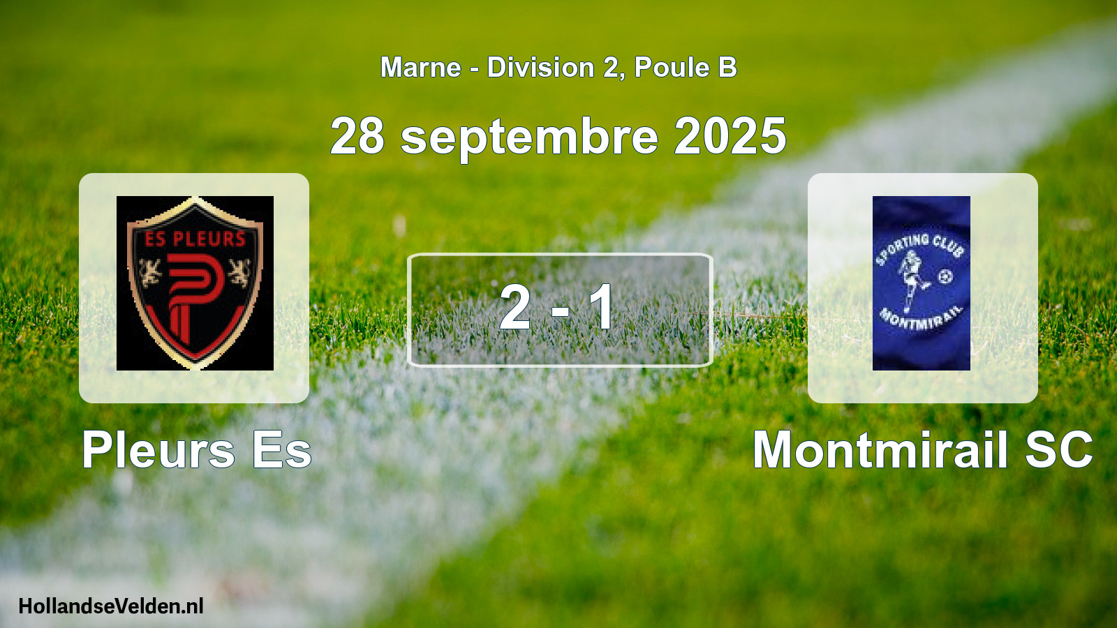 Gespeelde wedstrijd: Pleurs Es - Montmirail SC 2 - 1 (28 september 2025)