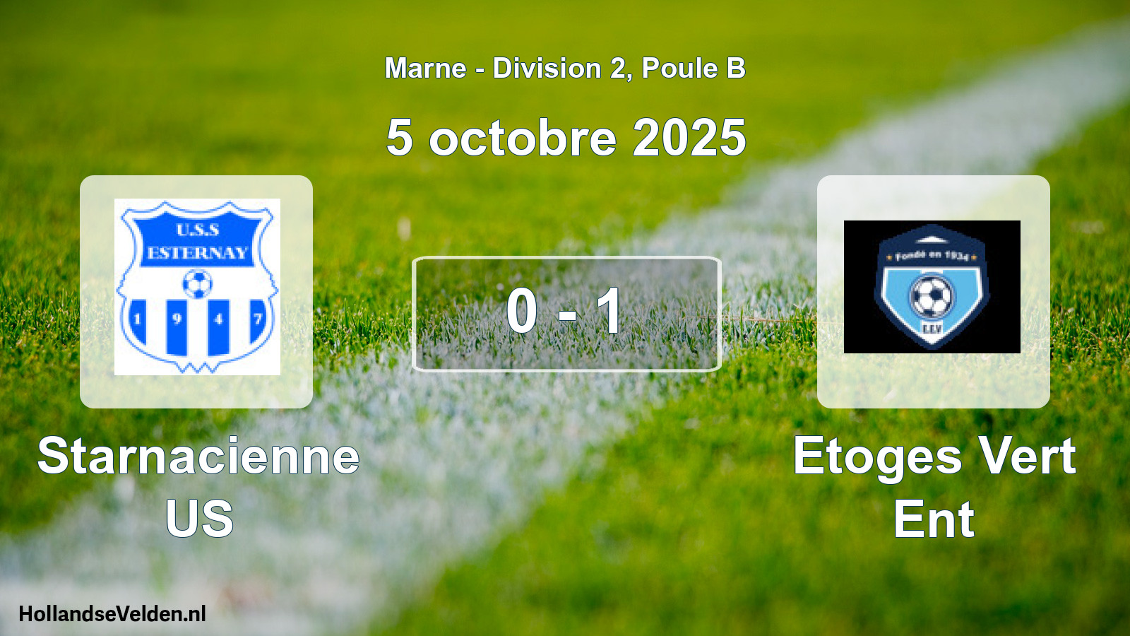 Match joué: Starnacienne US - Etoges Vert Ent 0 - 1 (5 octobre 2025)