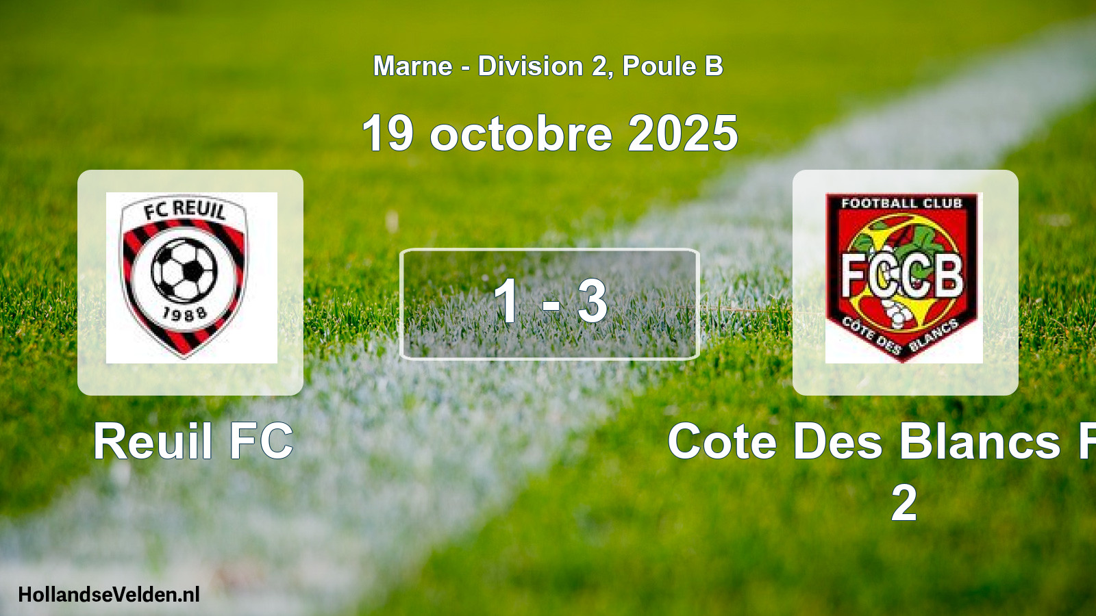 Total number of matches played: Reuil FC - Cote Des Blancs FC 2 1 - 3 (19 October 2025)
