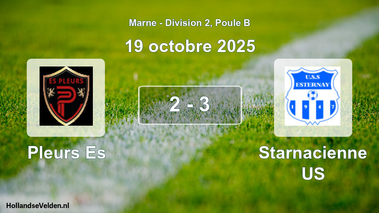 Match joué: Pleurs Es - Starnacienne US 2 - 3 (19 octobre 2025)
