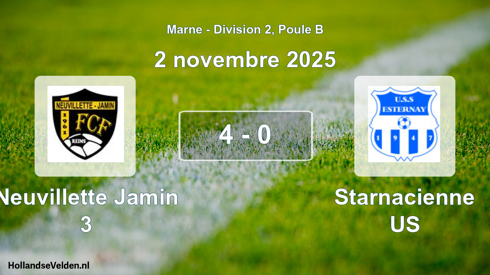 Match joué: Neuvillette Jamin 3 - Starnacienne US 4 - 0 (2 novembre 2025)