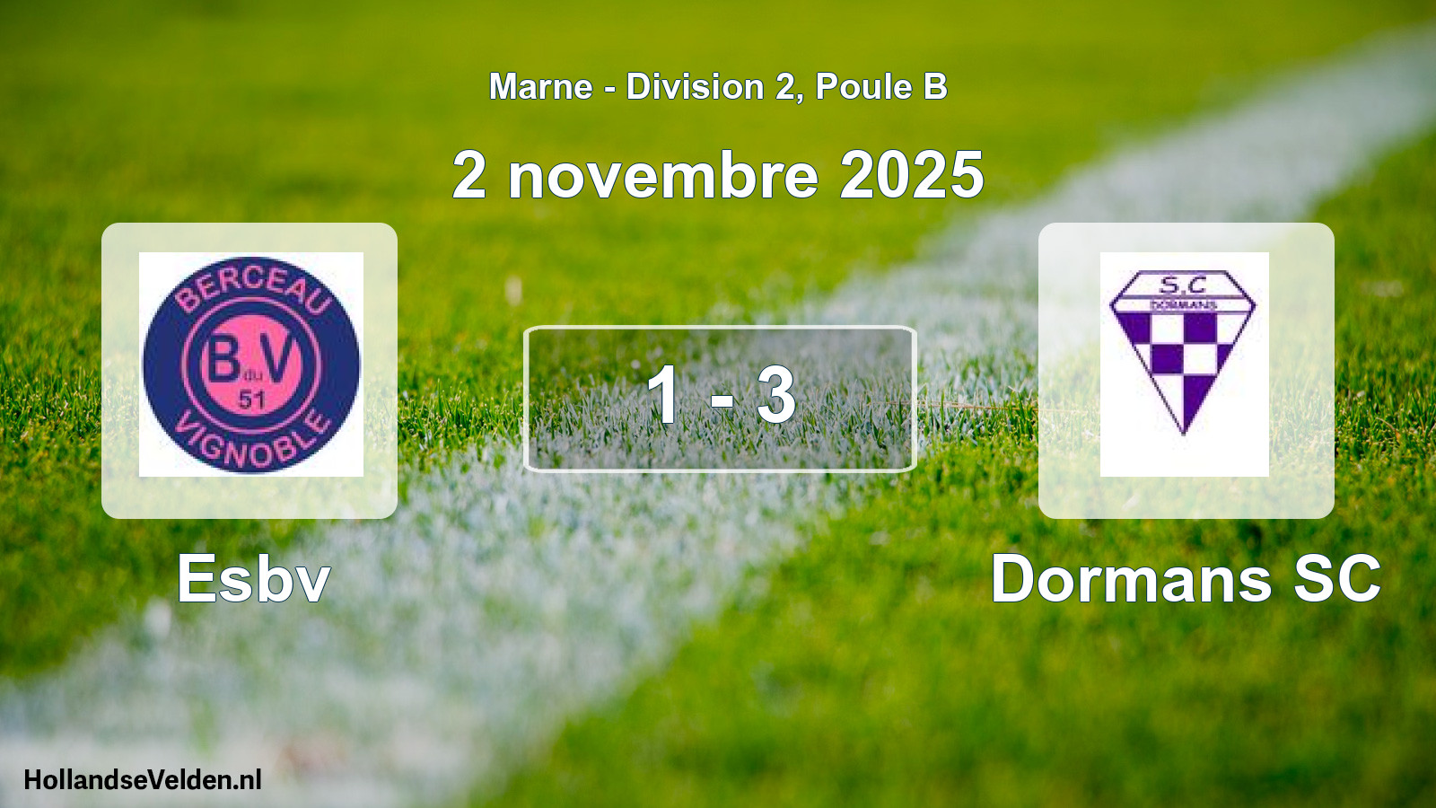 Match joué: Esbv - Dormans SC 1 - 3 (2 novembre 2025)
