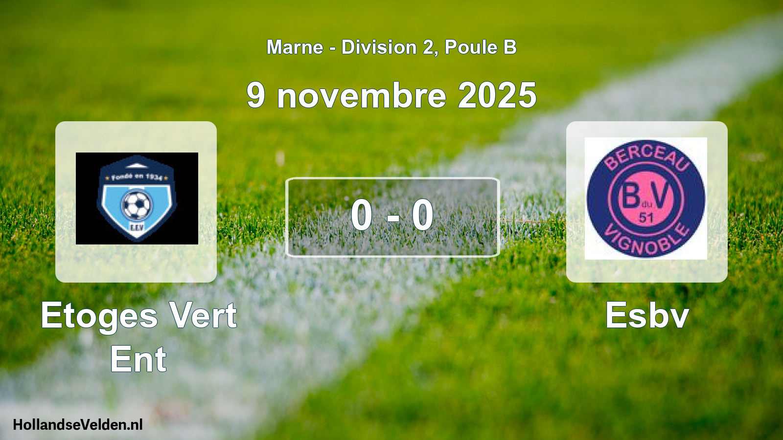 Match joué: Etoges Vert Ent - Esbv 0 - 0 (9 novembre 2025)
