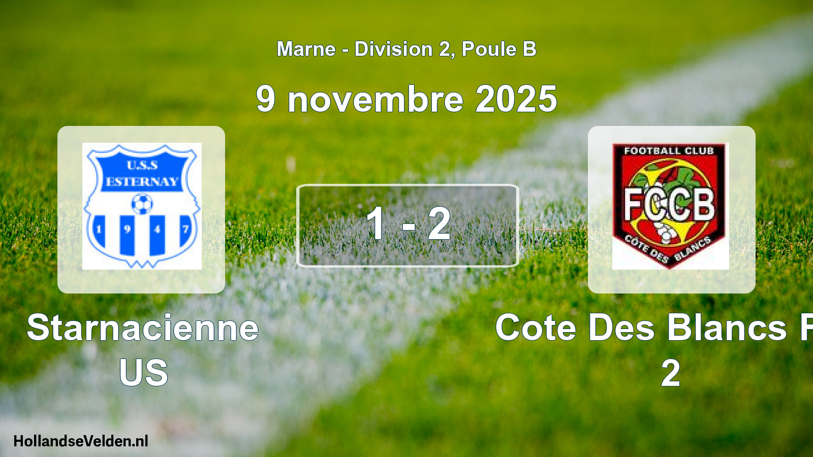 Total number of matches played: Starnacienne US - Cote Des Blancs FC 2 1 - 2 (9 November 2025)
