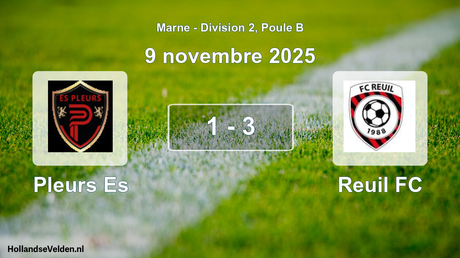 Match joué: Pleurs Es - Reuil FC 1 - 3 (9 novembre 2025)