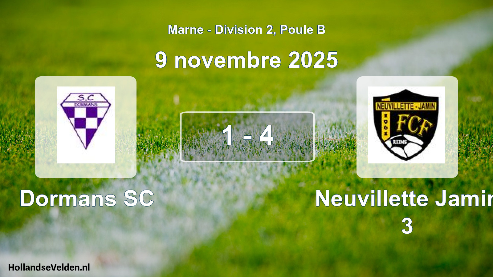 Total number of matches played: Dormans SC - Neuvillette Jamin 3 1 - 4 (9 November 2025)