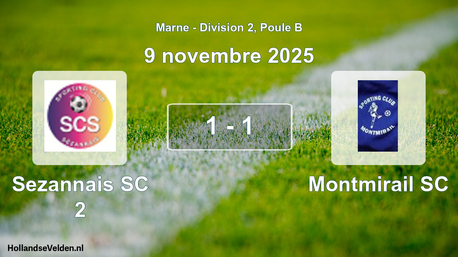 Gespeelde wedstrijd: Sezannais SC 2 - Montmirail SC 1 - 1 (9 november 2025)
