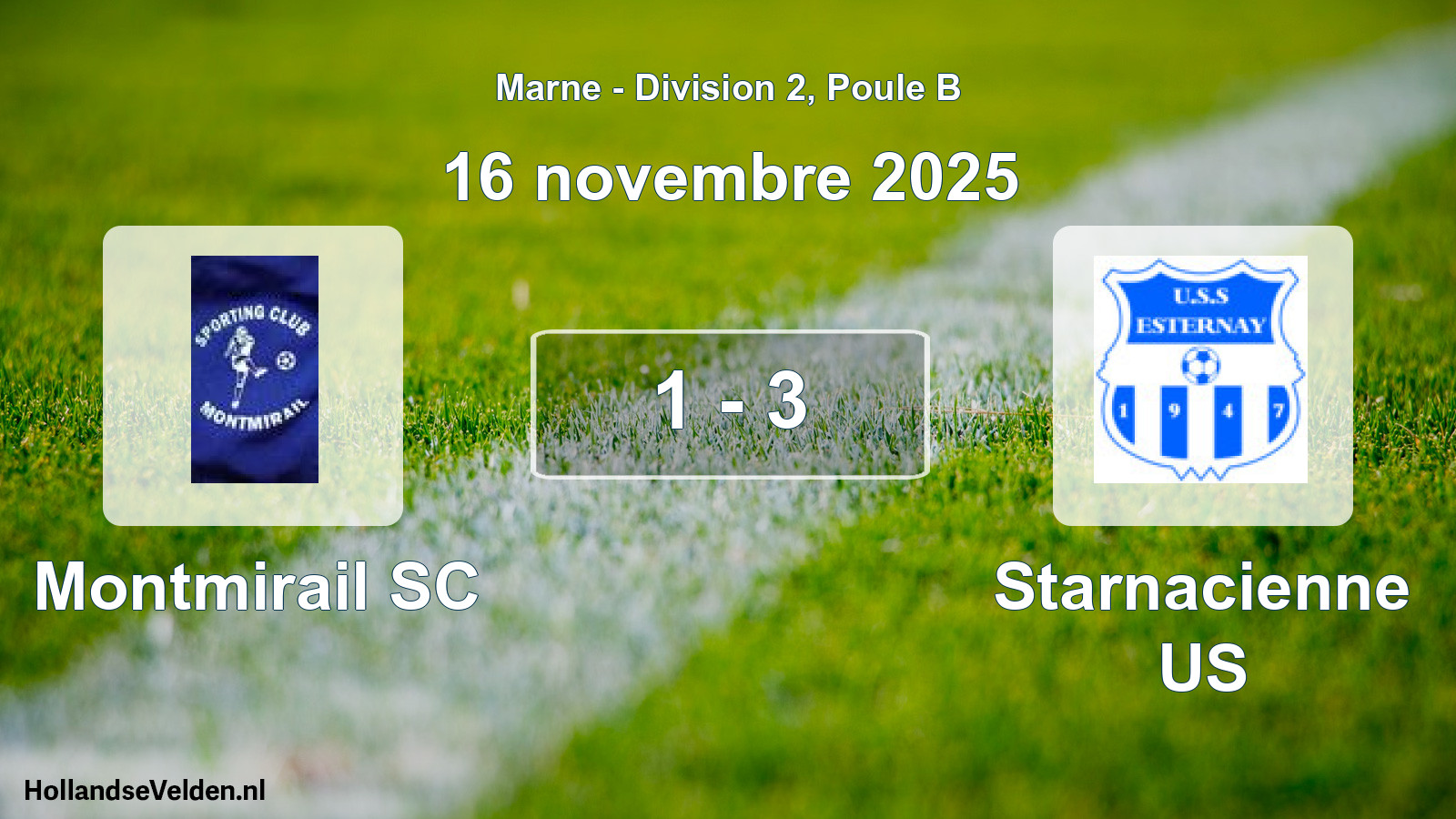 Gespeelde wedstrijd: Montmirail SC - Starnacienne US 1 - 3 (16 november 2025)