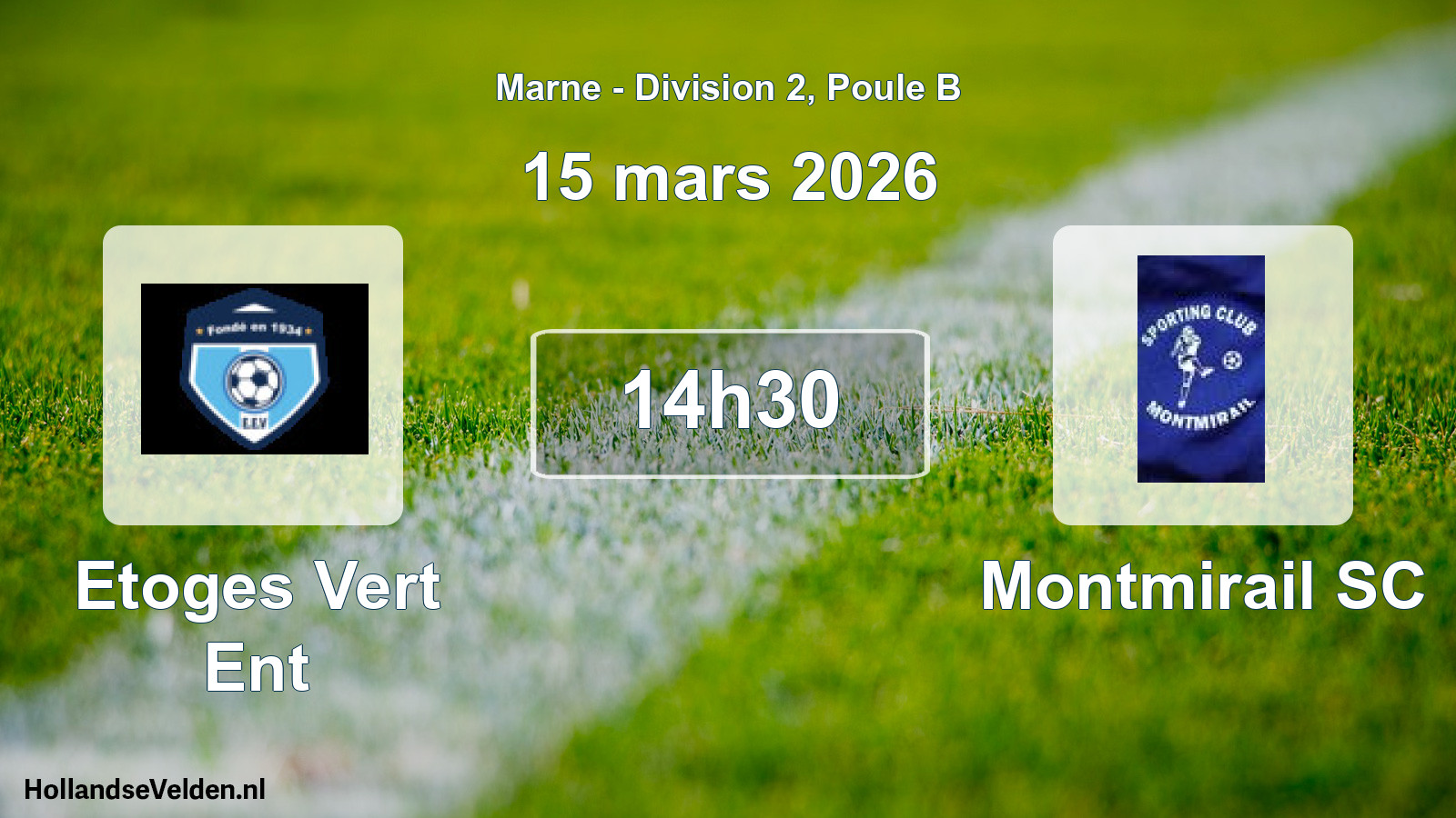 Match programmé: Etoges Vert Ent - Montmirail SC (15 mars 2026)