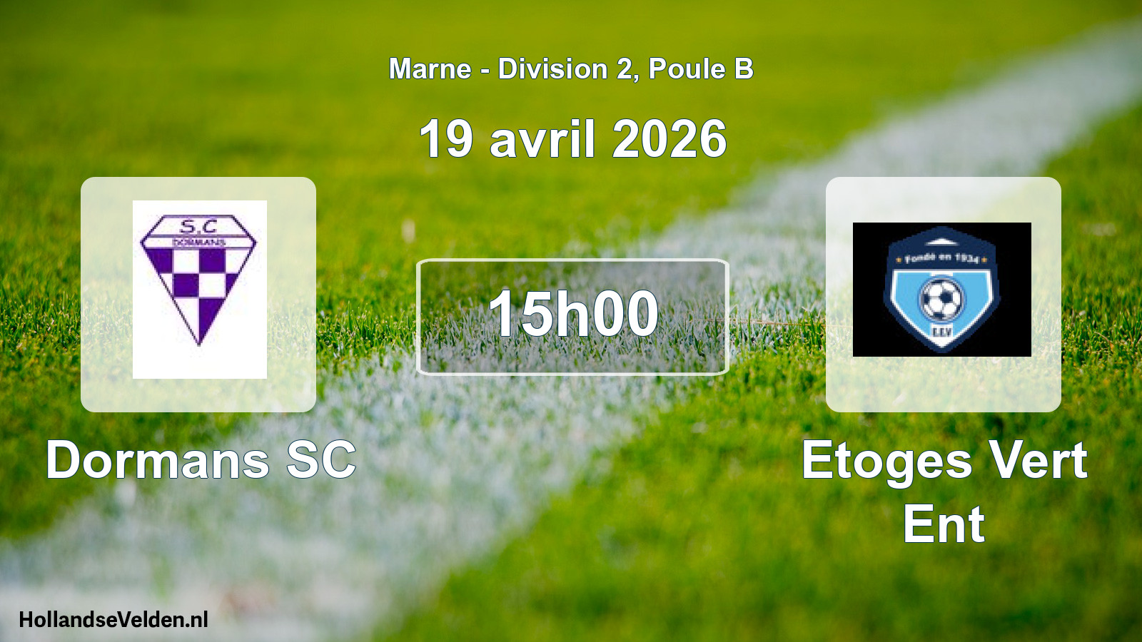 Geplande wedstrijd: Dormans SC - Etoges Vert Ent (19 april 2026)