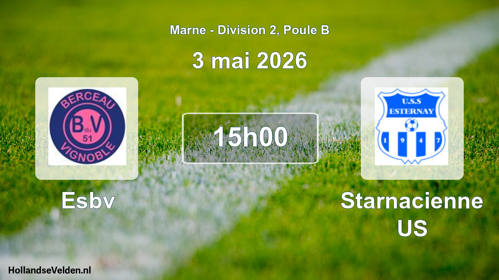 Match programmé: Esbv - Starnacienne US (3 mai 2026)