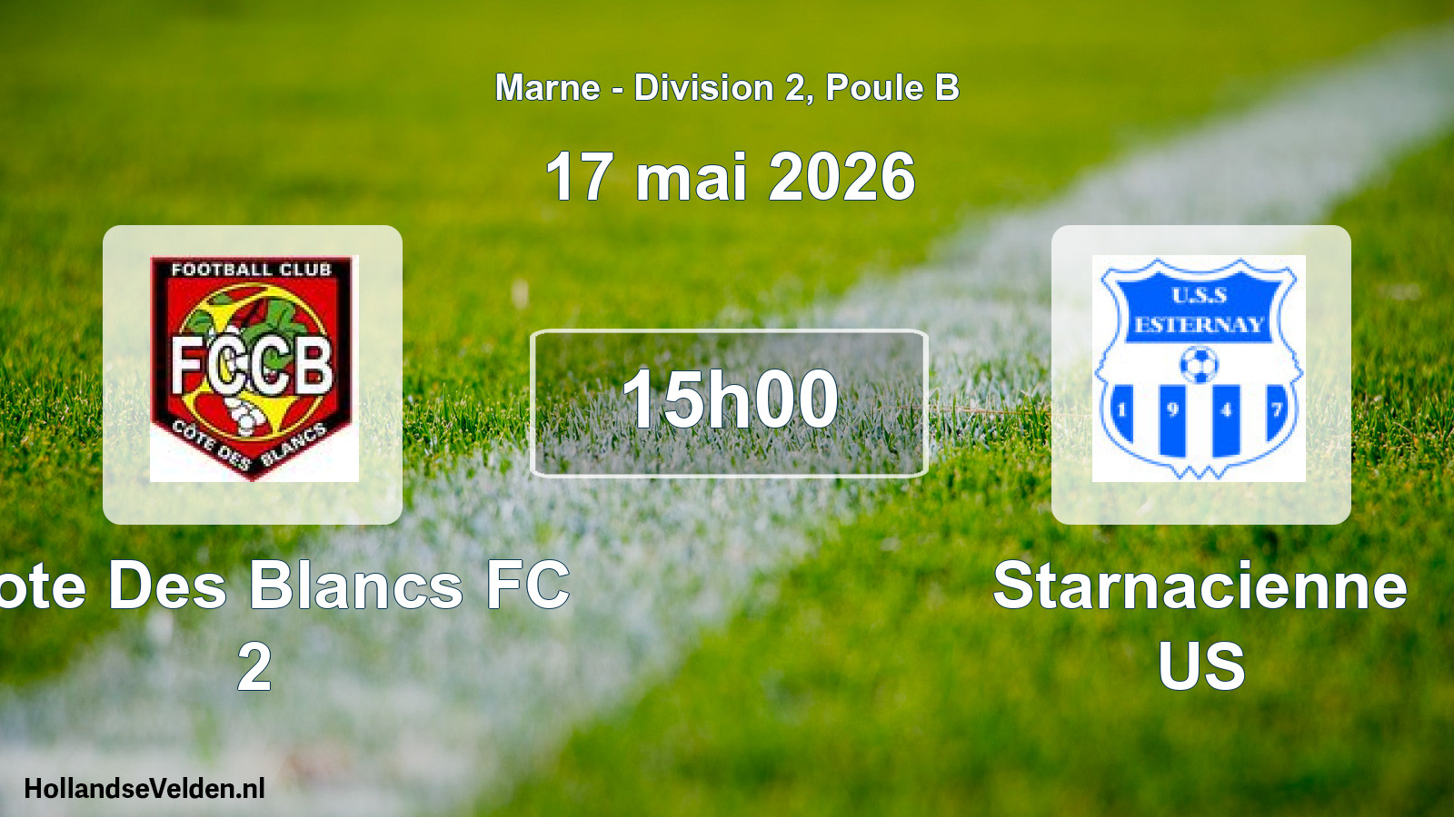 Scheduled Match: Cote Des Blancs FC 2 - Starnacienne US (17 May 2026)