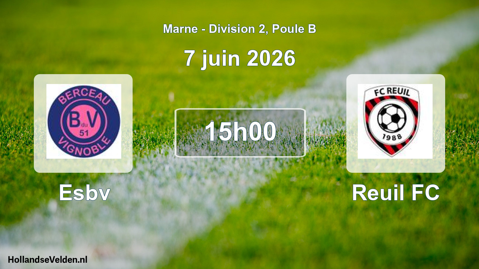 Match programmé: Esbv - Reuil FC (7 juin 2026)