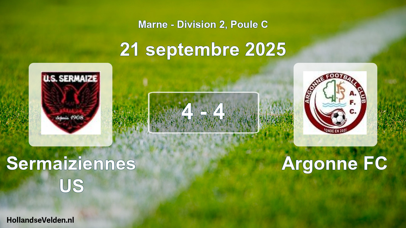 Match joué: Sermaiziennes US - Argonne FC 4 - 4 (21 septembre 2025)