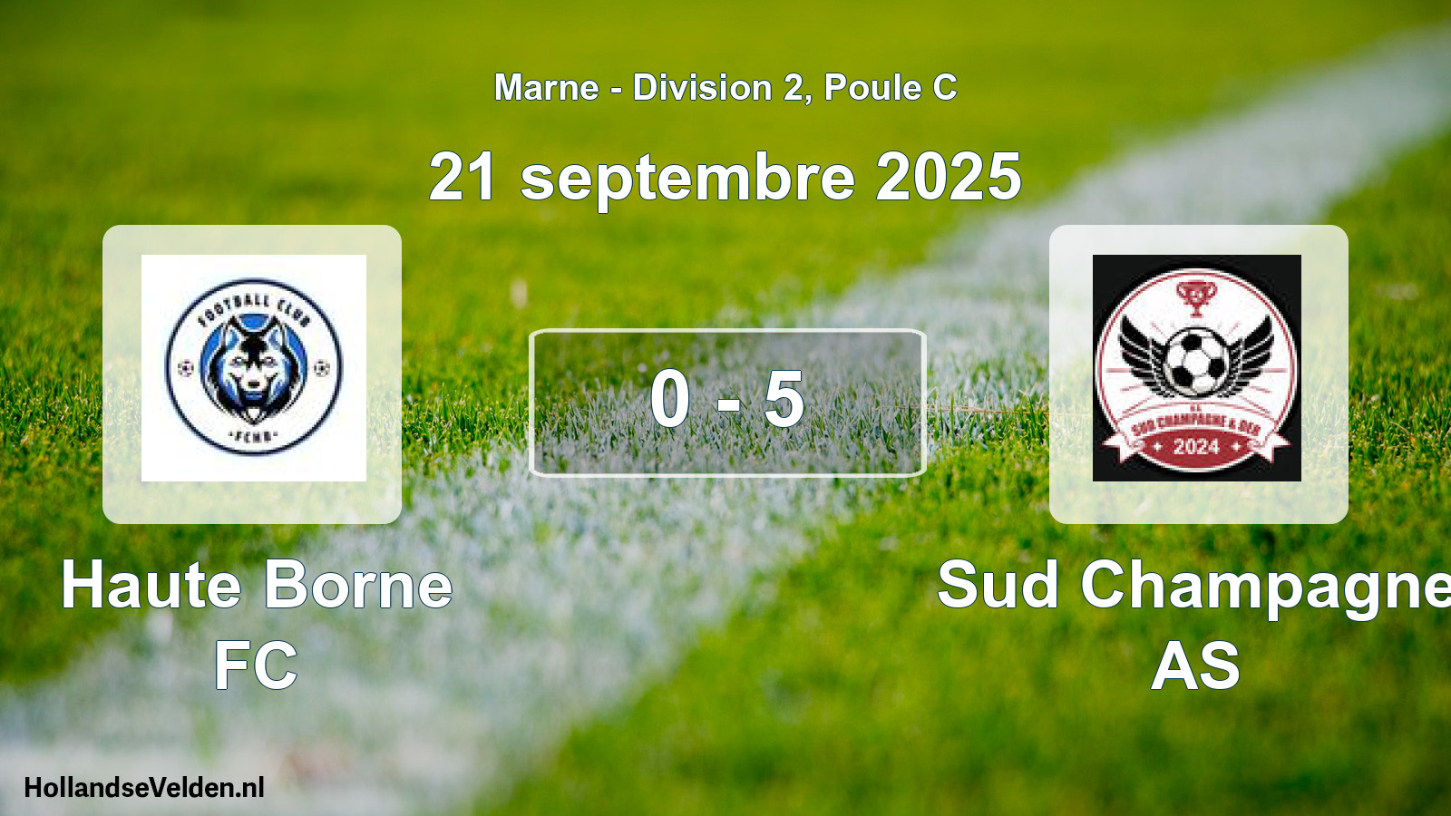 Total number of matches played: Haute Borne FC - Sud Champagne AS 0 - 5 (21 September 2025)