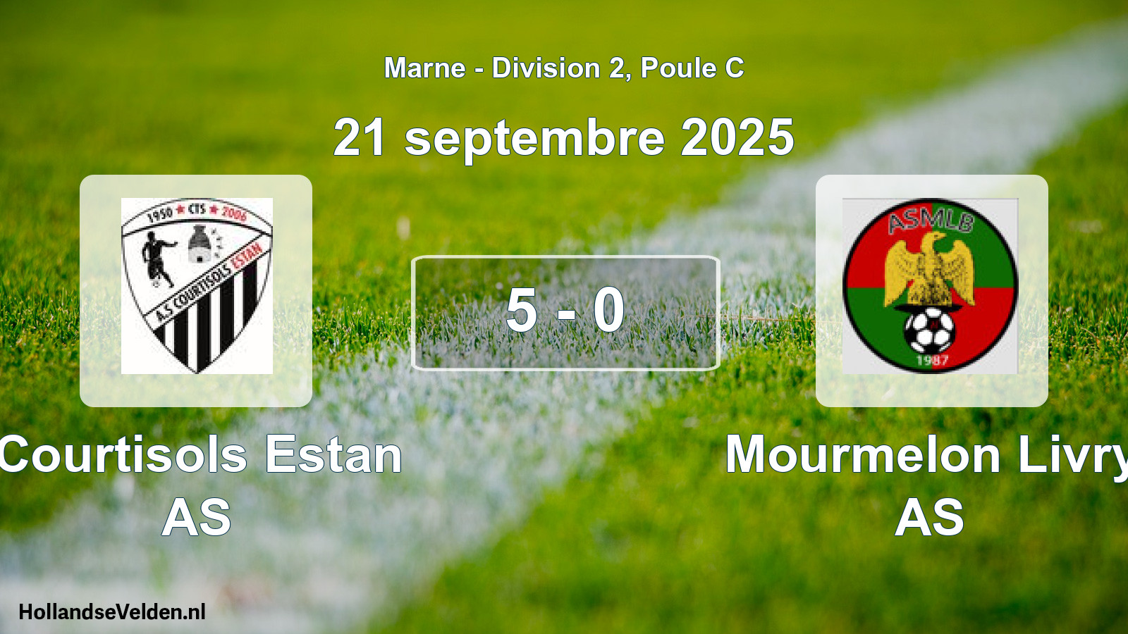 Match joué: Courtisols Estan AS - Mourmelon Livry AS 5 - 0 (21 septembre 2025)