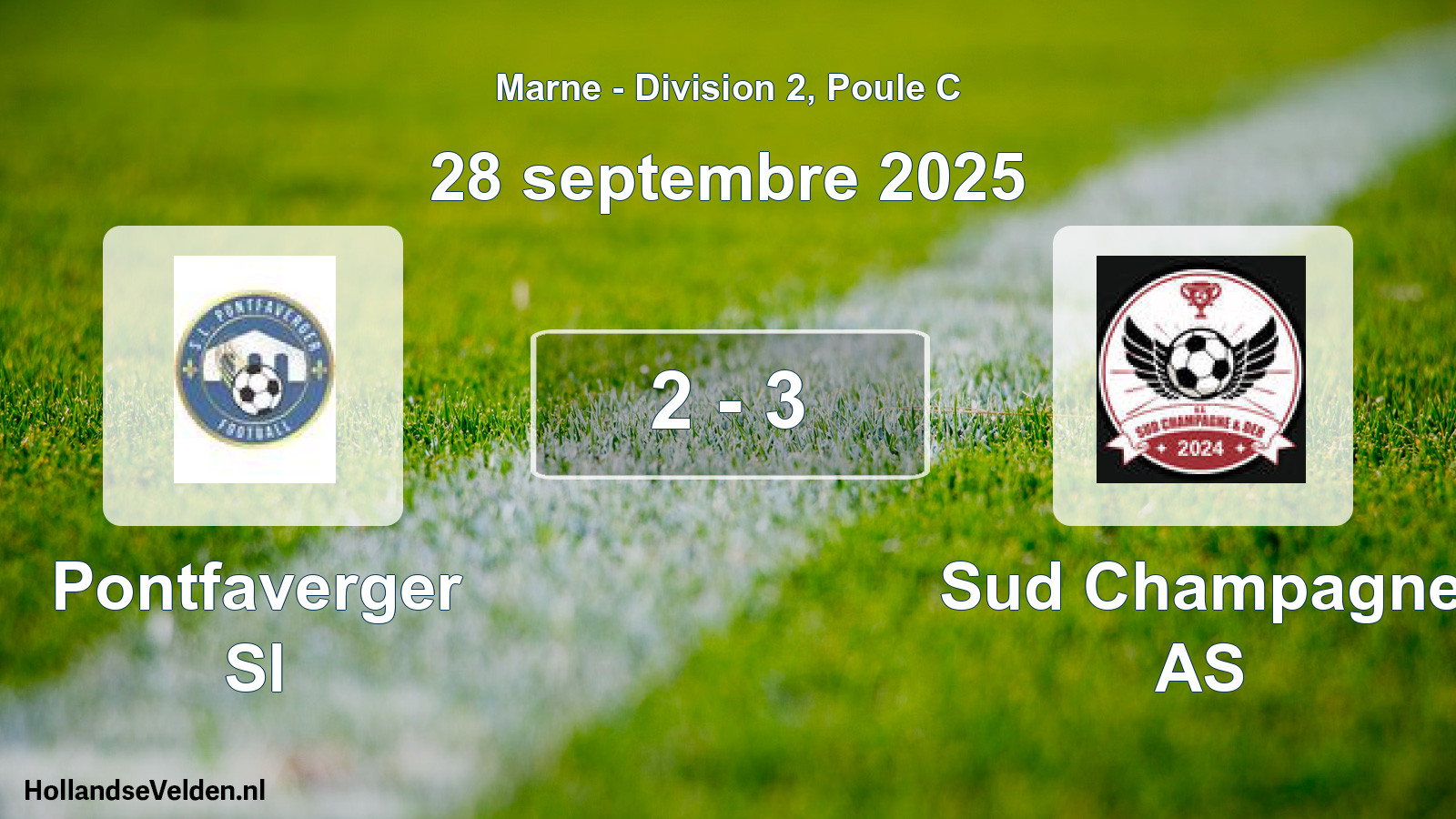 Gespeelde wedstrijd: Pontfaverger Sl - Sud Champagne AS 2 - 3 (28 september 2025)