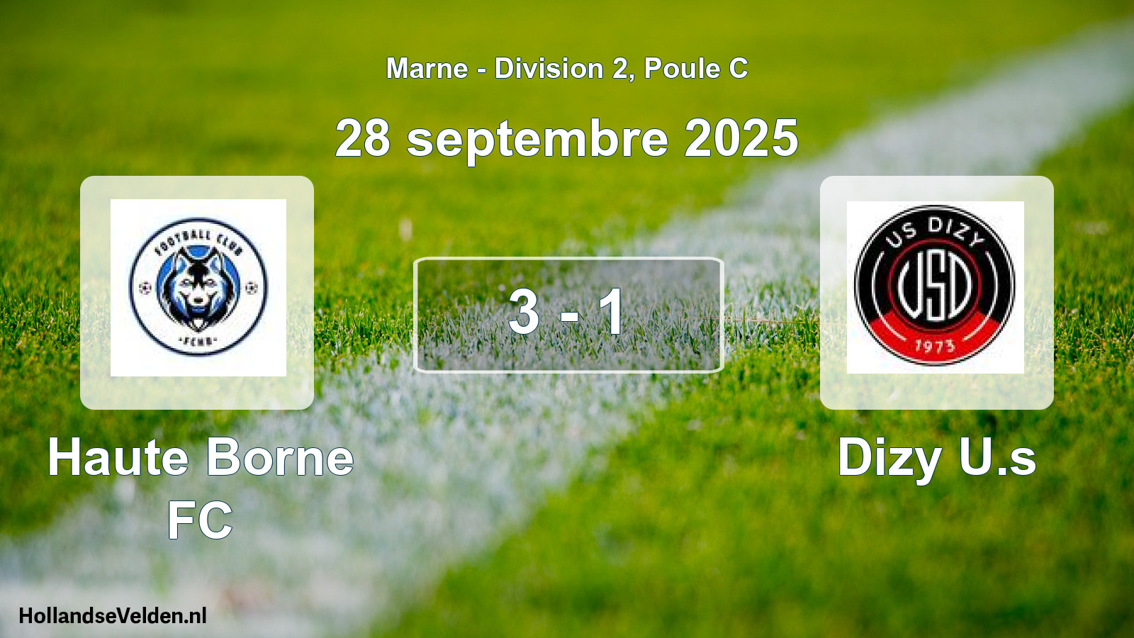 Match joué: Haute Borne FC - Dizy U.s 3 - 1 (28 septembre 2025)