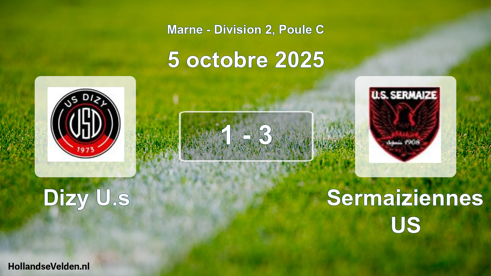 Gespeelde wedstrijd: Dizy U.s - Sermaiziennes US 1 - 3 (5 oktober 2025)
