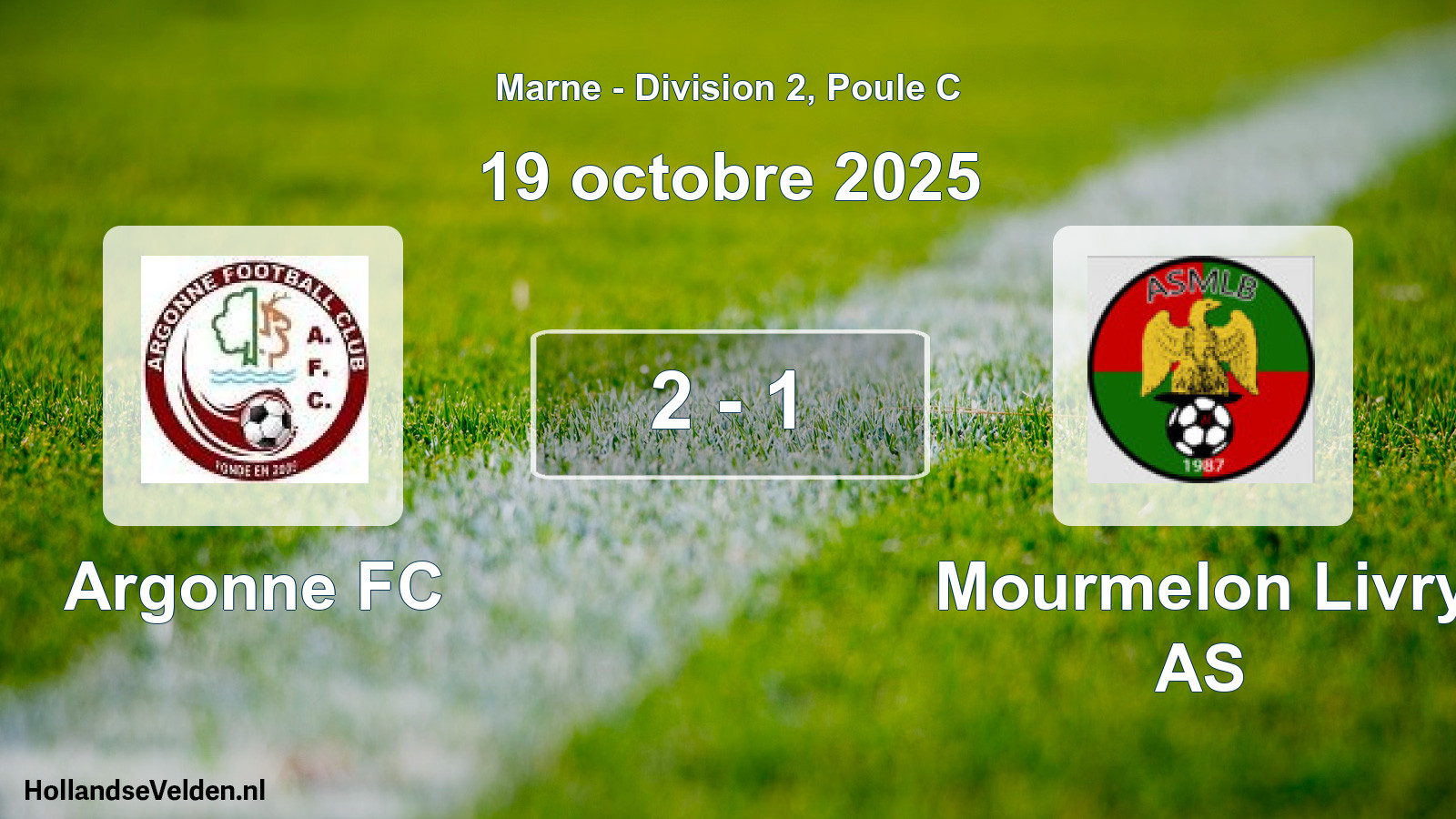 Gespeelde wedstrijd: Argonne FC - Mourmelon Livry AS 2 - 1 (19 oktober 2025)